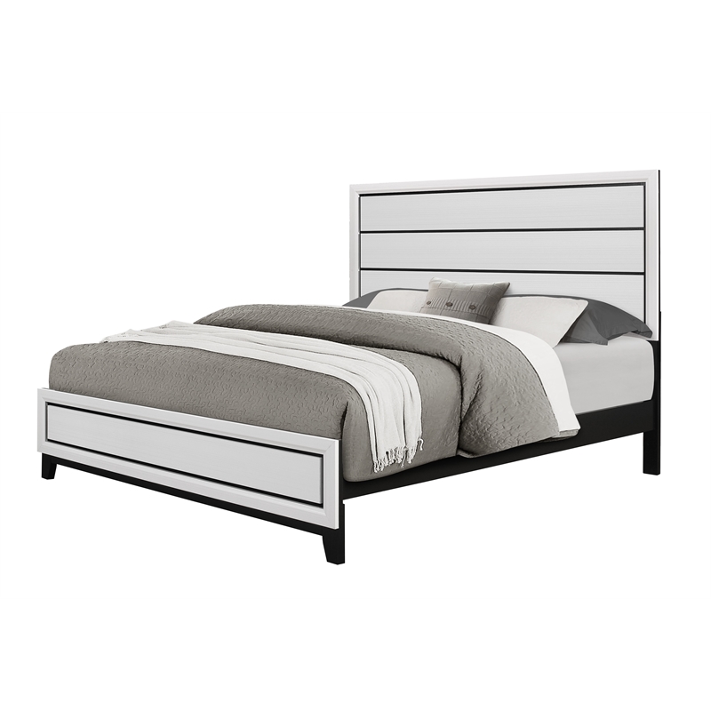 Global Furniture USA Kate White Wood Panel Headboard King Bed