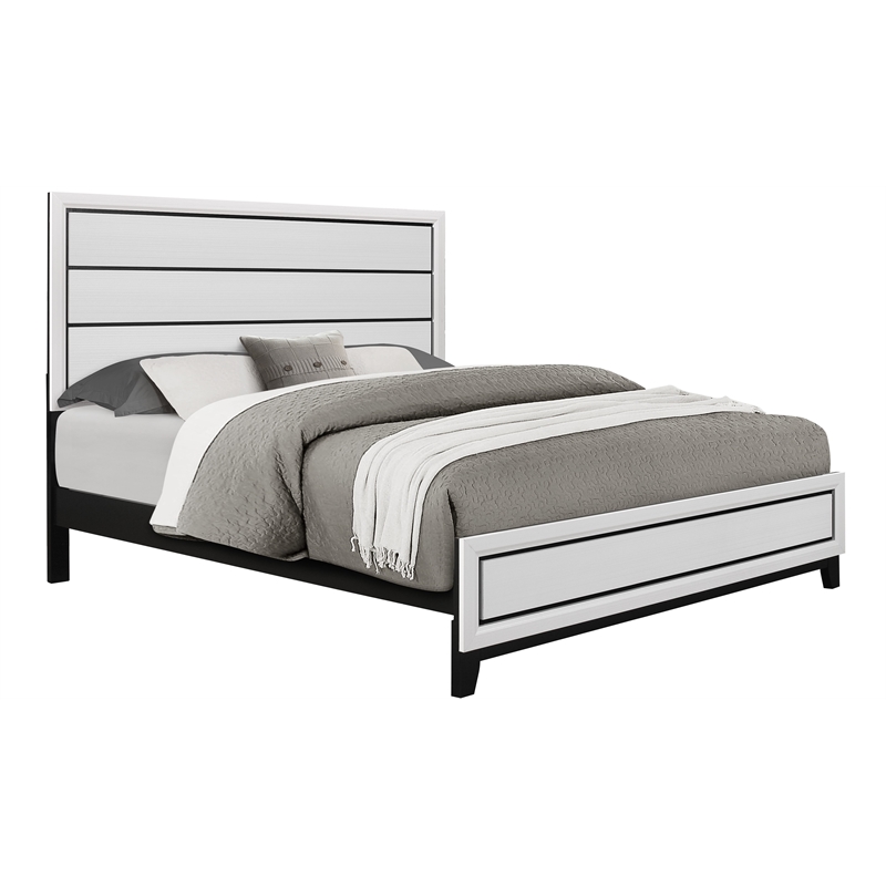 Global Furniture USA Kate White Wood Panel Headboard King Bed