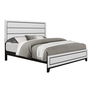 Global Furniture USA Kate White Wood Panel Headboard King Bed