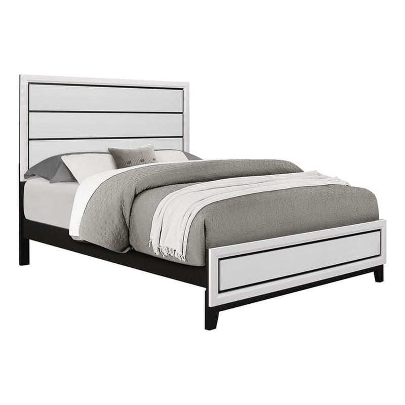 Global Furniture USA Kate White Wood Panel Headboard Queen Bed