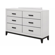 Global Furniture USA Kate White and Black 6-Drawer Wood Bedroom Dresser