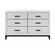 Global Furniture USA Kate White and Black 6-Drawer Wood Bedroom Dresser