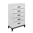 Global Furniture USA Kate White and Black 5-Drawer Bedroom Chest