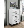 Global Furniture USA Kate White and Black 5-Drawer Bedroom Chest