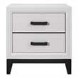 Global Furniture USA Kate White and Black Wood 2-Drawer Nightstand