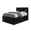 Global Furniture USA Linda Black Wood Full Bed with Bookcase and Storage