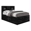 Global Furniture USA Linda Black Wood Full Bed with Bookcase and Storage