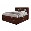 Global Furniture USA Linda New Merlot Wood Full Bed with Bookcase and Storage
