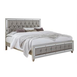 Global Furniture USA Riley Silver Tufted Full Bed