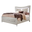 Global Furniture USA Paris Metallic Beige Queen Bed with LED and Acrylic Legs