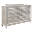 Global Furniture USA Paris Contemporary Metallic Beige 6-Drawer Dresser with LED
