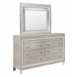 Global Furniture USA Paris Contemporary Metallic Beige 6-Drawer Dresser with LED