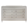 Global Furniture USA Paris Contemporary Metallic Beige 6-Drawer Dresser with LED