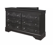 Global Furniture USA Pompei Wooden Gray 6-Drawer Dresser with Crystal Knob