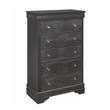 Global Furniture USA Pompei Wooden Gray 5-Drawer Chest with Crystal Knob