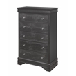 Global Furniture USA Pompei Wooden Gray 5-Drawer Chest with Crystal Knob
