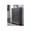 Global Furniture USA Pompei Wooden Gray 5-Drawer Chest with Crystal Knob