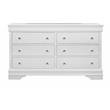 Global Furniture USA Pompei Metallic White 6-Drawer Wood Dresser