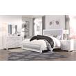 Global Furniture USA Santorini White Wooden Full Bed with LED Headboard Lighting