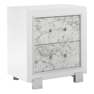 Global Furniture USA Santorini White Solid Wood 2-Drawer Nightstand
