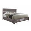 Global Furniture USA Seville Melamine Gray Wood King Bed with Under Bed Storage