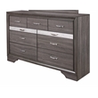 Global Furniture USA Seville Melamine Wood Gray 9-Drawer Dresser