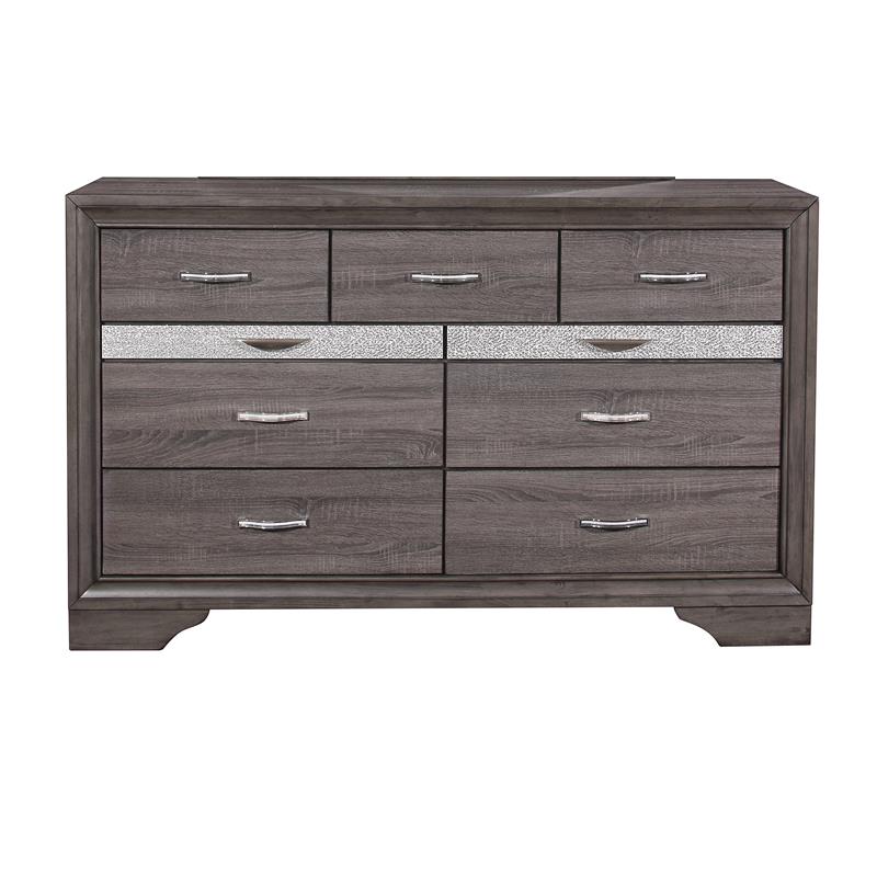 Global Furniture USA Seville Melamine Wood Gray 9-Drawer Dresser