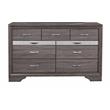 Global Furniture USA Seville Melamine Wood Gray 9-Drawer Dresser
