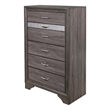 Global Furniture USA Seville Melamine Wood Gray 6-Drawer Chest