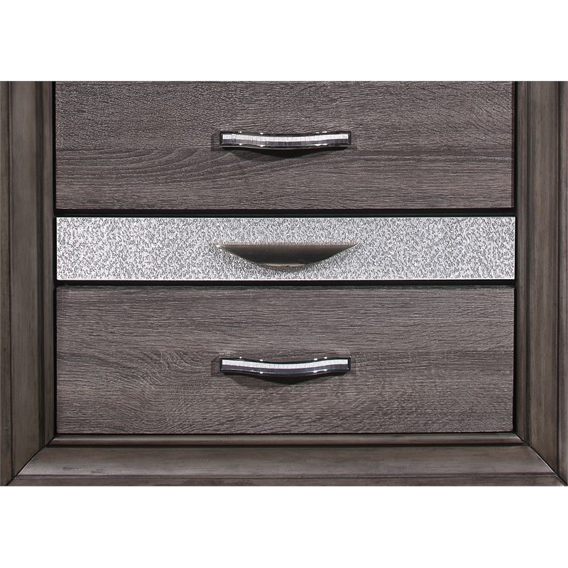Global Furniture USA Seville Melamine Gray Wood 3- Drawer Nightstand