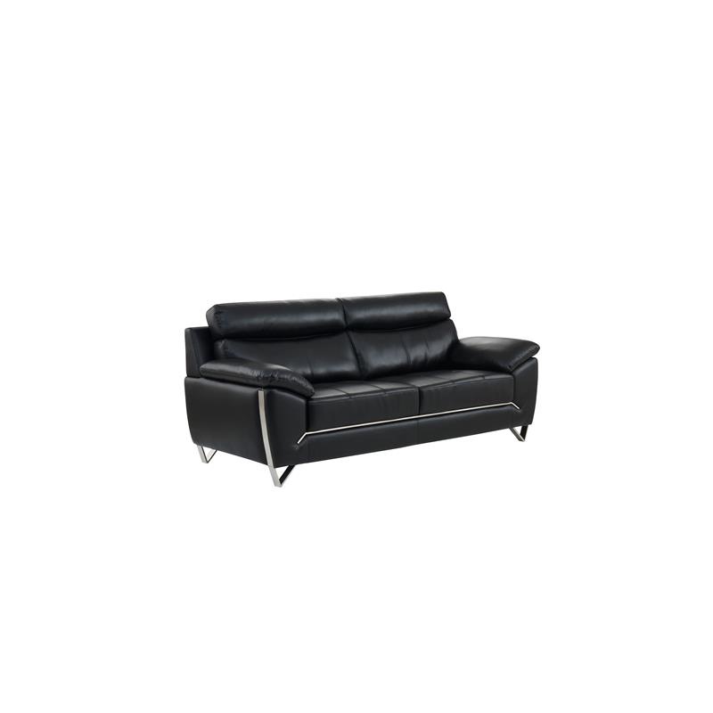 Global Furniture Usa Black Leather Gel Sofa With Chrome Legs Global Furniture Usa Black Leather Gel Sofa With Chrome Legs