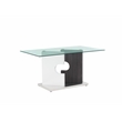 Global Furniture USA Aiah Gray/White Pedestal and Glass Top Dining Table