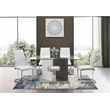 Global Furniture USA Aiah Gray/White Pedestal and Glass Top Dining Table
