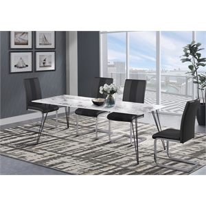 Global Furniture USA Faux Leather Dining Chairs in Black (Set of 4)