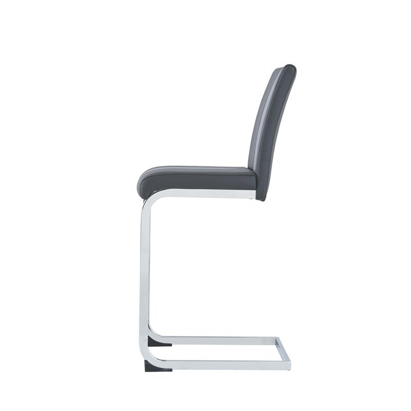 Global Furniture USA Faux Leather Barstools in Gray Finish (Set of 4)