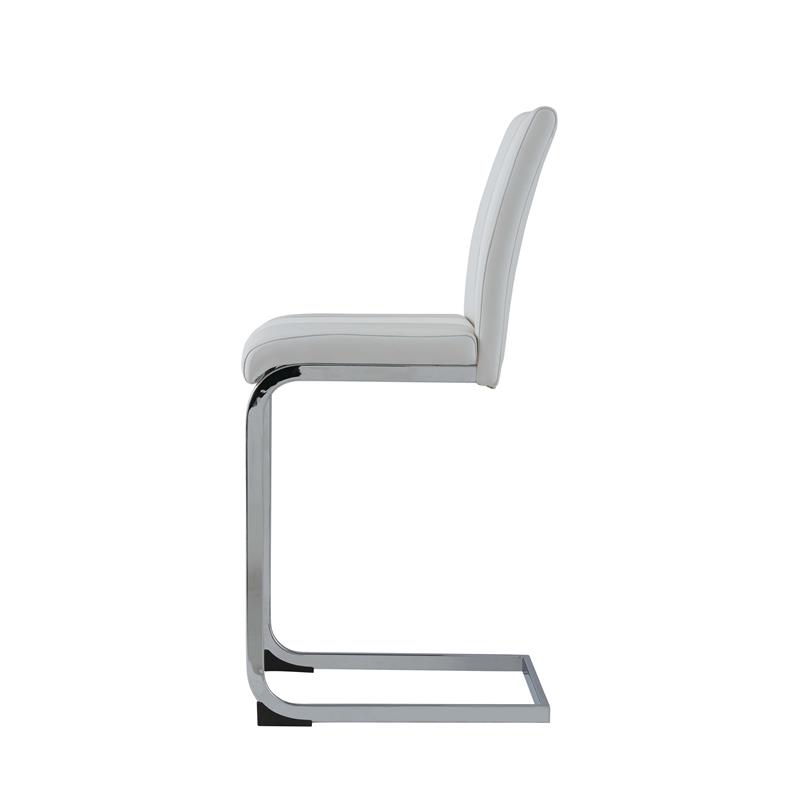 Global Furniture USA Faux Leather Barstools in White (Set of 4)