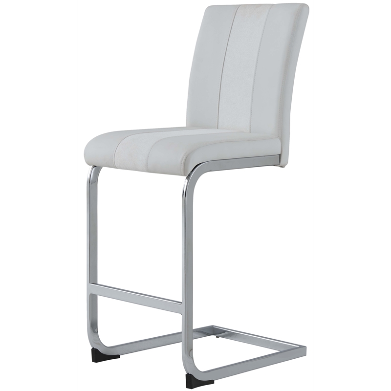 Global Furniture USA Faux Leather Barstools in White (Set of 4)