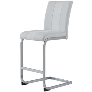 Global Furniture USA Faux Leather Barstools in White (Set of 4)