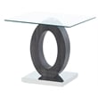 Global Furniture USA Oval Base and Glass Top Dark Gray End Table