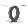 Global Furniture USA Oval Base and Glass Top Dark Gray End Table