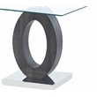 Global Furniture USA Oval Base and Glass Top Dark Gray End Table