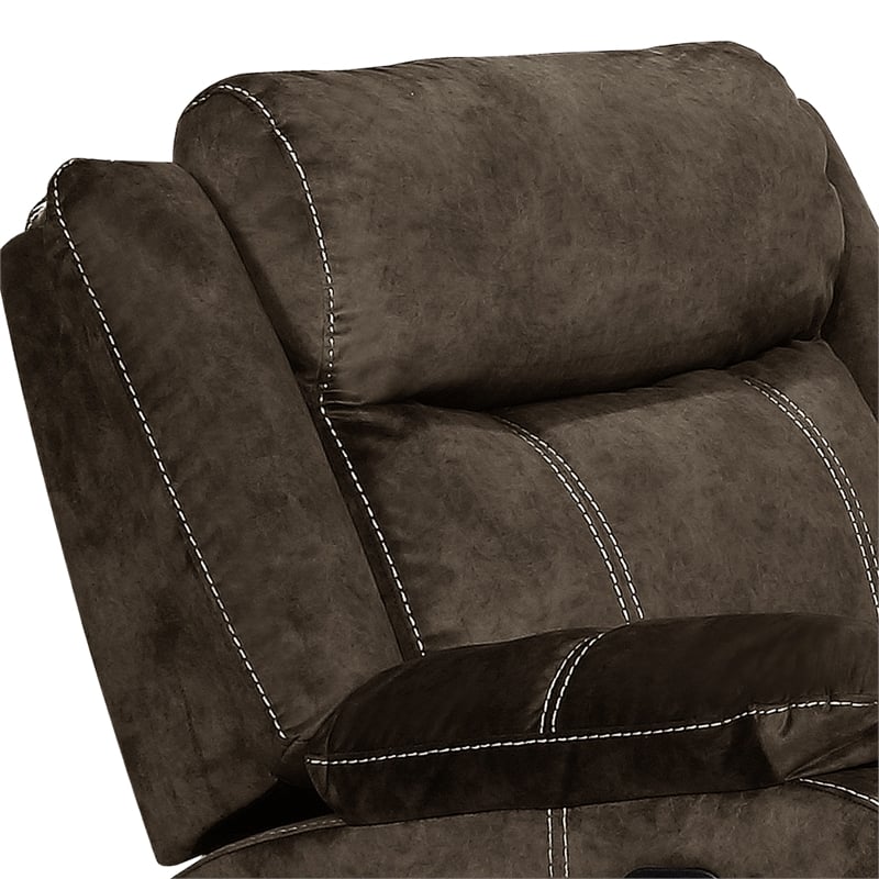 Global Furniture USA U7303C Brown Microfiber Glider Recliner