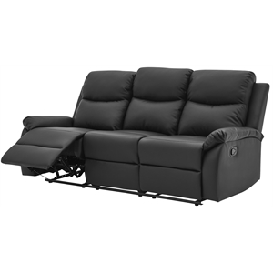 global furniture usa reclining faux leather black sofa