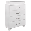 Global Furniture USA Jordyn Glossy White Solid Wood 6-Drawer Chest