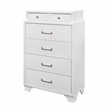 Global Furniture USA Jordyn Glossy White Solid Wood 6-Drawer Chest