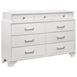 Global Furniture USA Jordyn Solid Wood 9-Drawer White Dresser