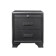Global Furniture USA Jordyn Wood  Textured Front Gray 3-Drawer Nightstand