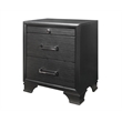 Global Furniture USA Jordyn Wood  Textured Front Gray 3-Drawer Nightstand