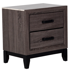 global furniture usa laura foil gray nightstand