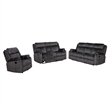 Global Furniture USA Microfiber Recliner Sofa with DDT & Drawer in Gray